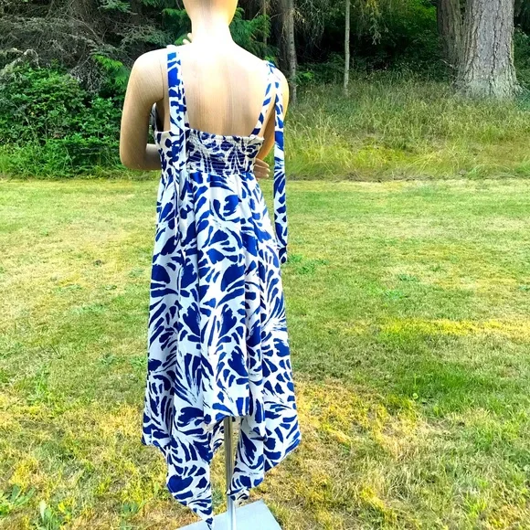 Alexis x Target • Blue Floral Botanical Full Skirt Handkerchief Flowing Dress XS - Picture 10 of 11
